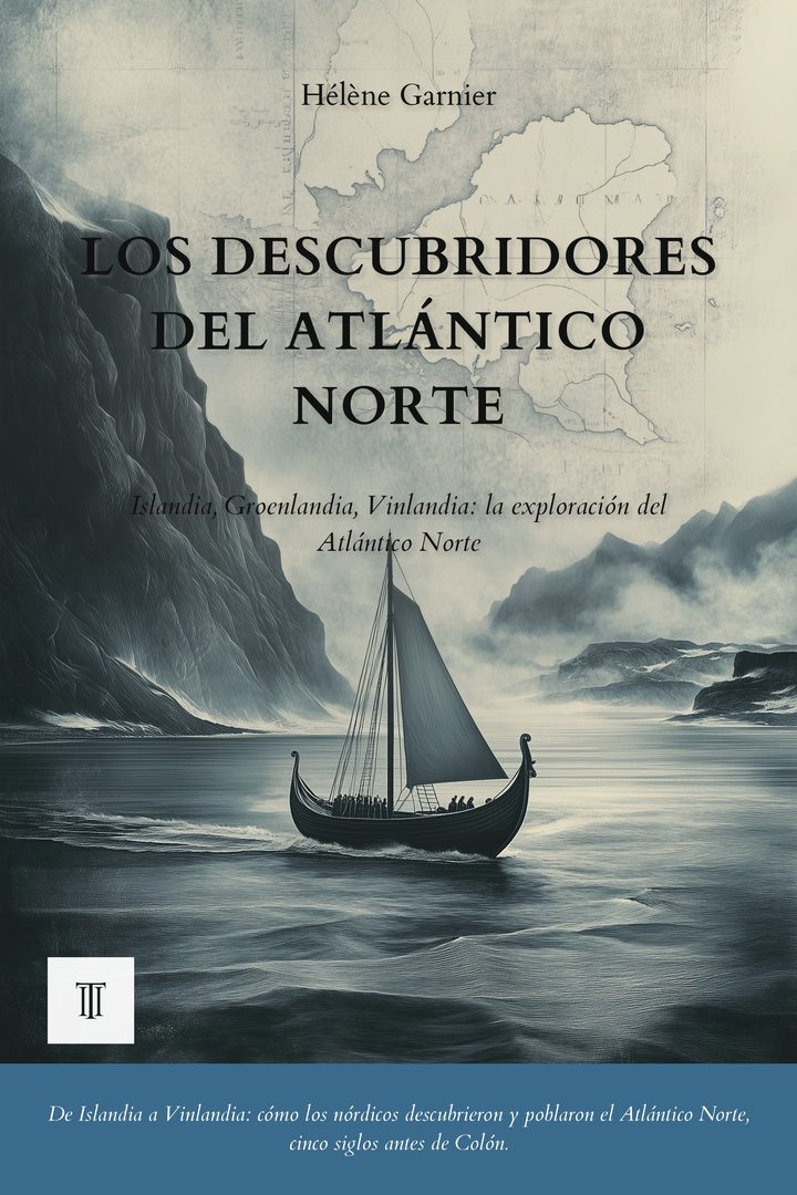 Portada de Los Descubridores del Atlántico Norte de Sagas nórdicas (Landnámabók, Íslendingabók, Sagas de Vinlandia)