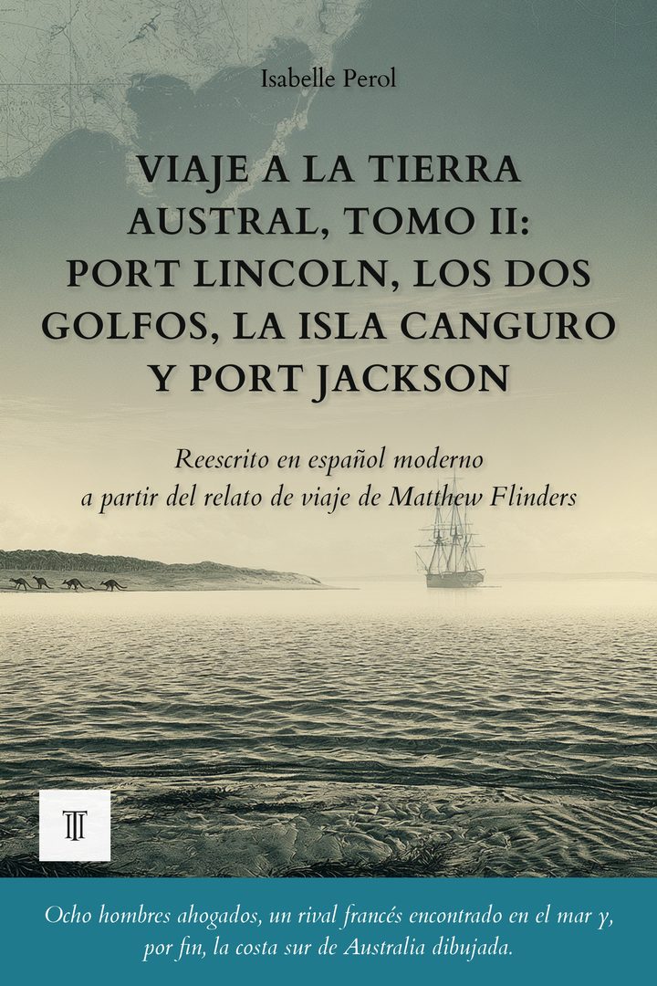 Portada de Viaje a la Tierra Austral, Tomo II: Port Lincoln, los dos golfos, la isla Canguro y Port Jackson de Matthew Flinders