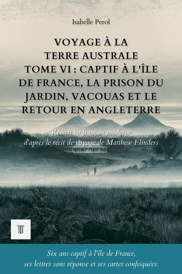 Voyage à la Terre australe, Tome VI : Captif à l'île de France, la prison du Jardin, Vacouas et le retour en Angleterre