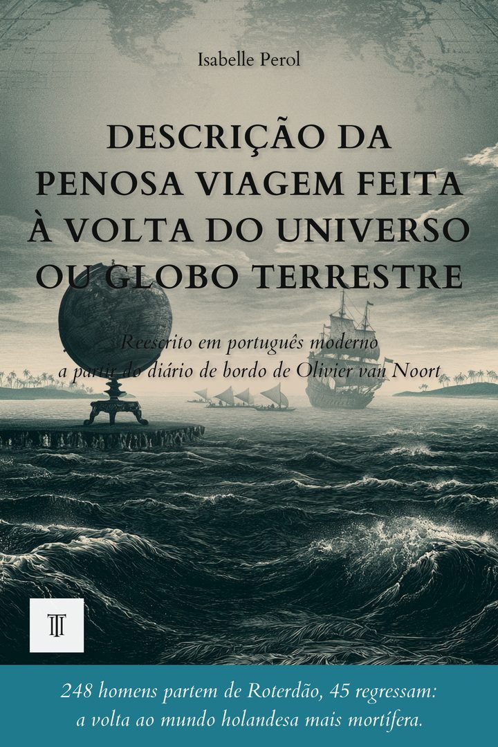 Capa de Descrição da penosa viagem feita à volta do universo ou globo terrestre de Olivier van Noort